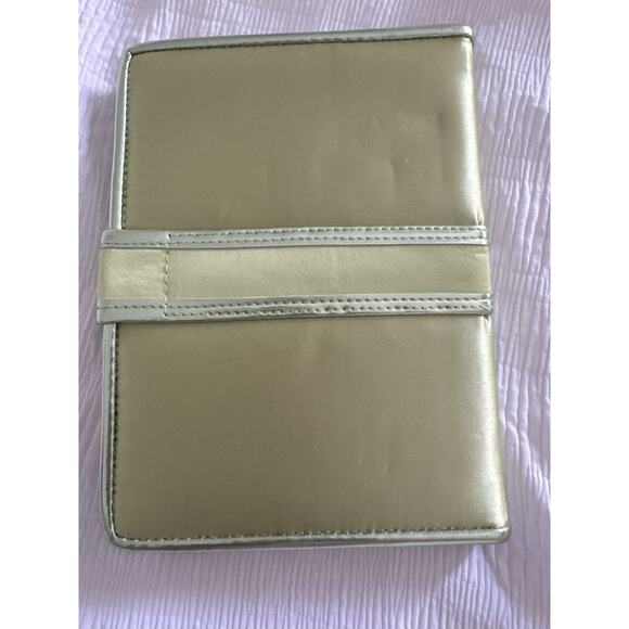 Pastel Green Notebook Bow Coquette Snap Closure Lined Metallic Girly Coastal - Picture 4 of 6